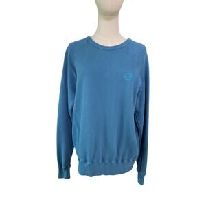 Big Bud Press Teal Blue Cotton Crewneck Sweatshirt XS Made In Los Angeles